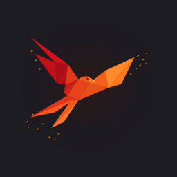 Emberkite: Glide app icon: a low-poly ember kite bird in flight